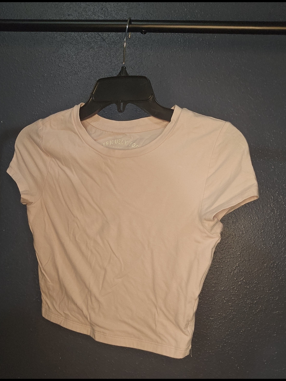 Aeropostale Light Pink Crop Crewneck Tee